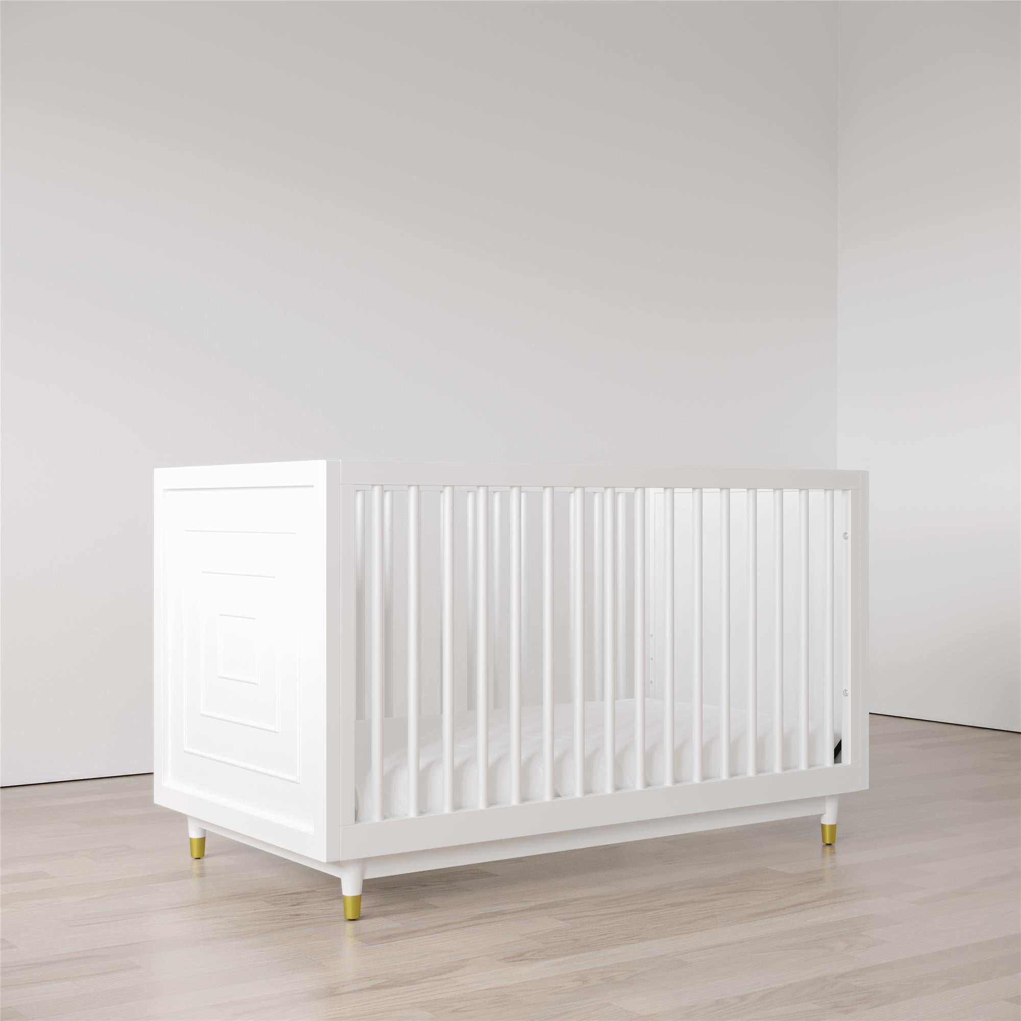 White crib deals with wood trim