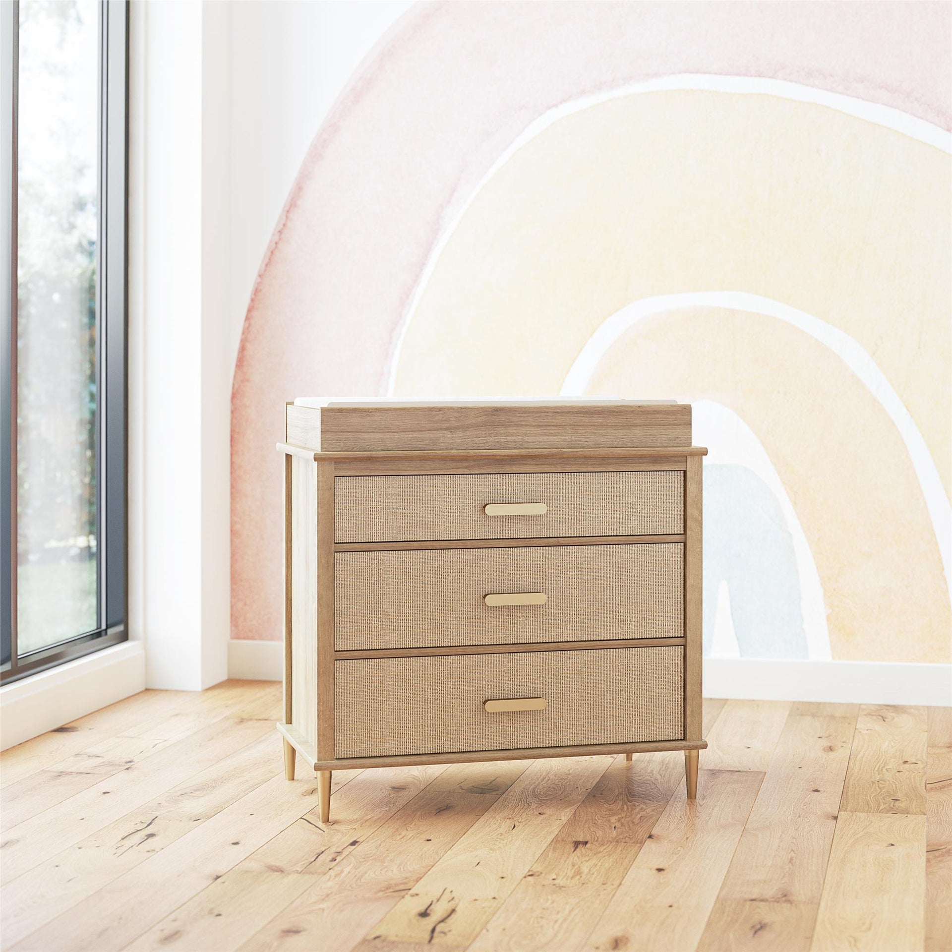 Shiloh 3 Drawer Convertible Dresser & Changing Table - Natural