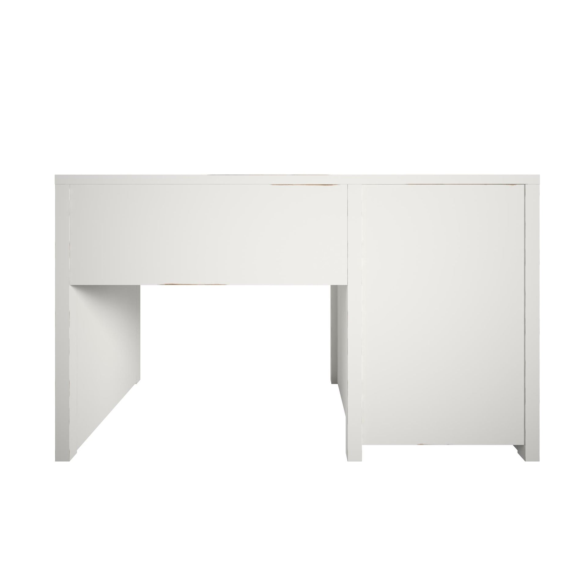 Monarch Hill Haven Single Pedestal Desk and Nightstand Bundle - White