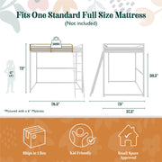 Little Seeds Monarch Hill Haven Metal Loft Bed - White - Full