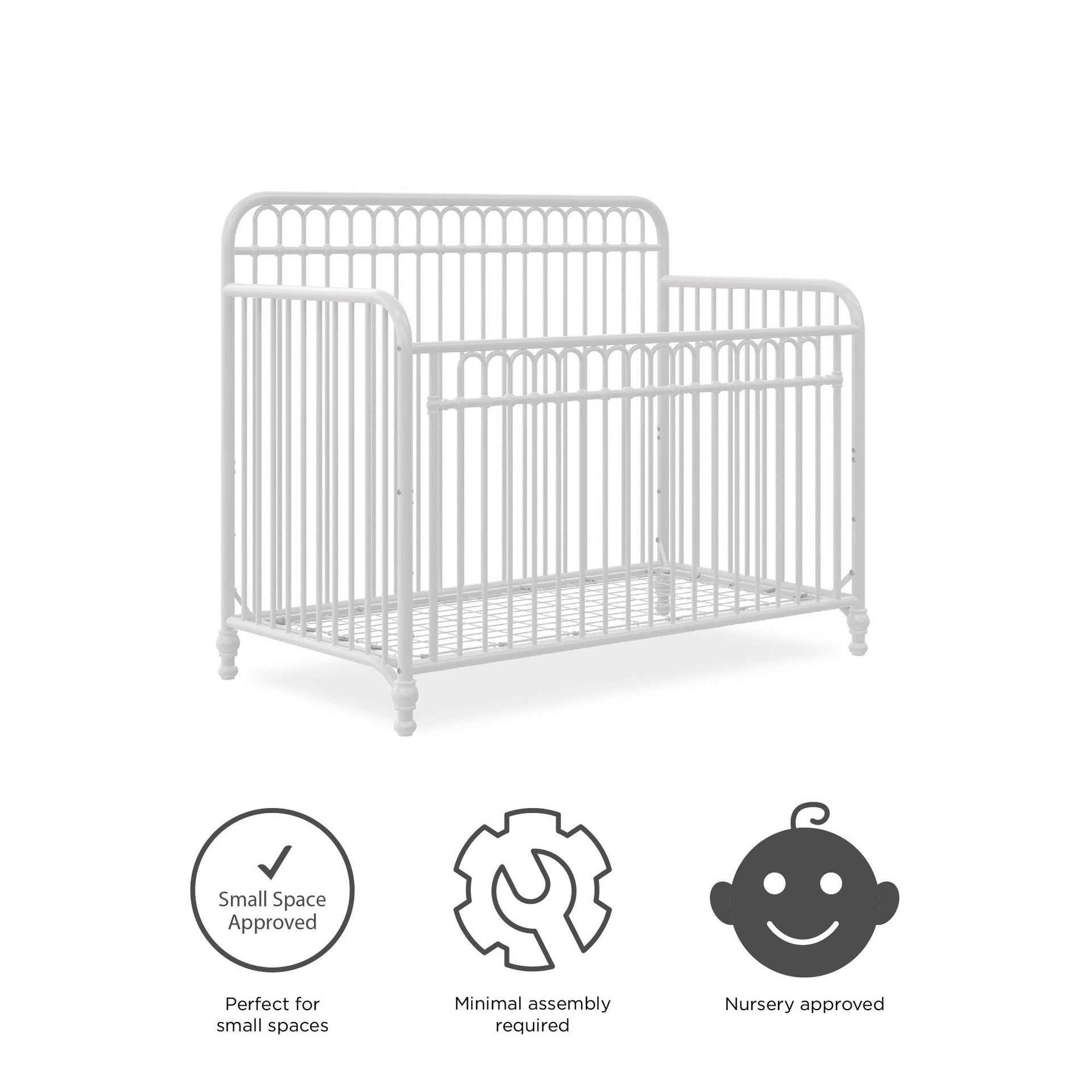 Little Seeds Ivy 3-in-1 Convertible Metal Crib - White