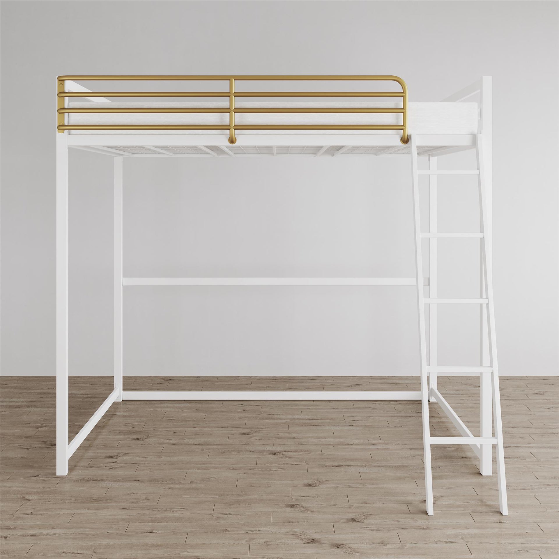 Little Seeds Monarch Hill Haven Metal Loft Bed - White - Full
