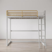 Little Seeds Monarch Hill Haven Metal Loft Bed - Dove Gray - Twin