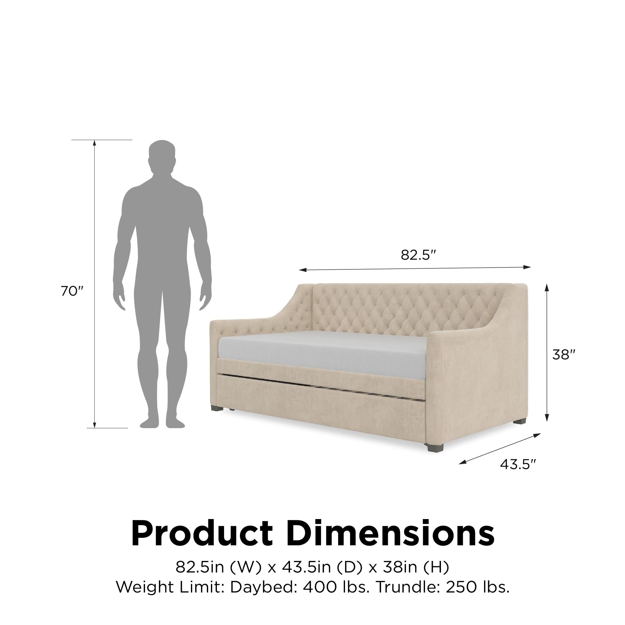 Daybed weight outlet capacity 400 lbs