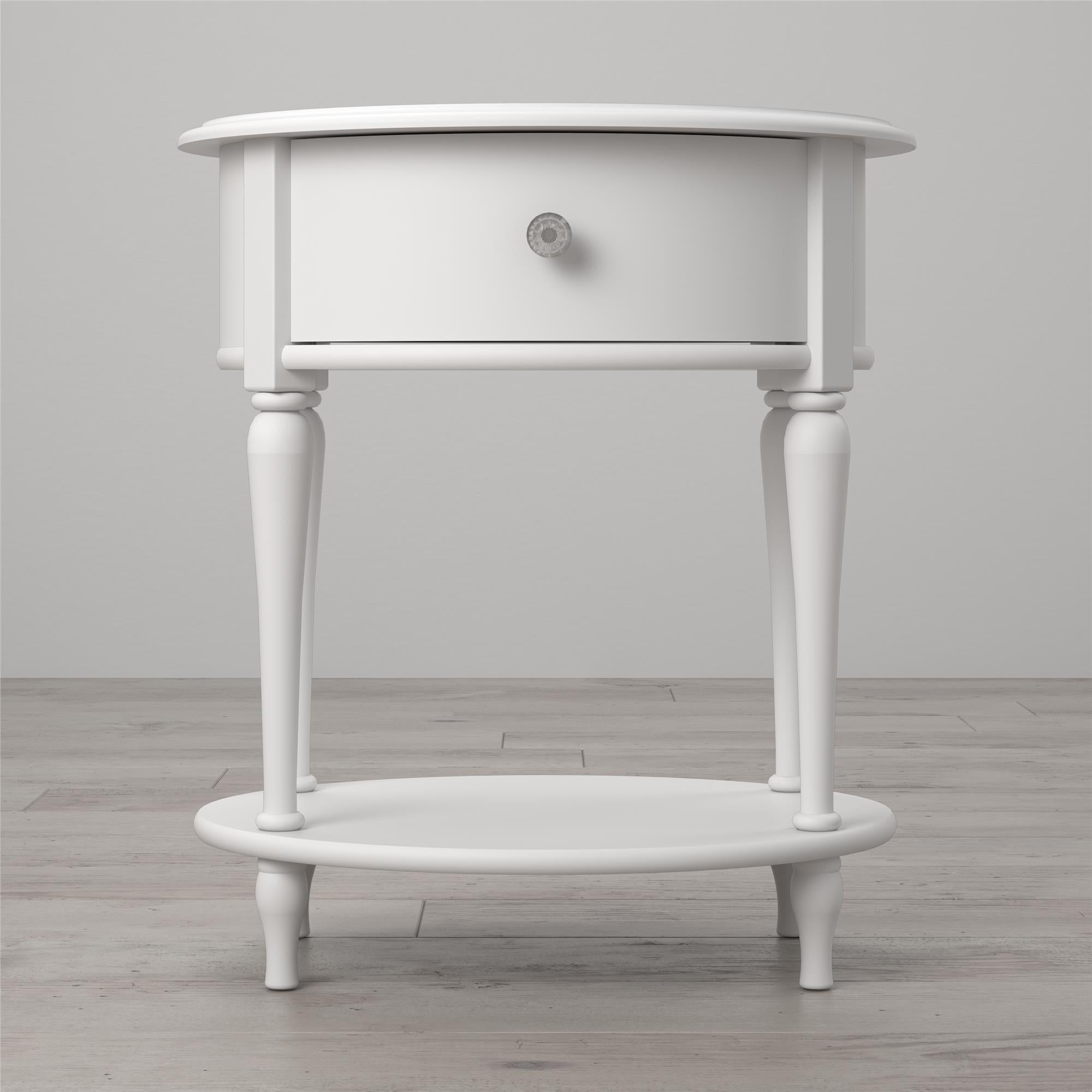 White deals oval nightstand