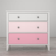 Monarch Hill Poppy White 3 Drawer Dresser - Pink