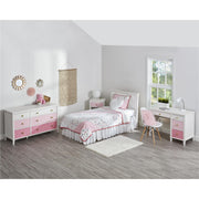 Monarch Hill Poppy White 6 Drawer Dresser - Pink