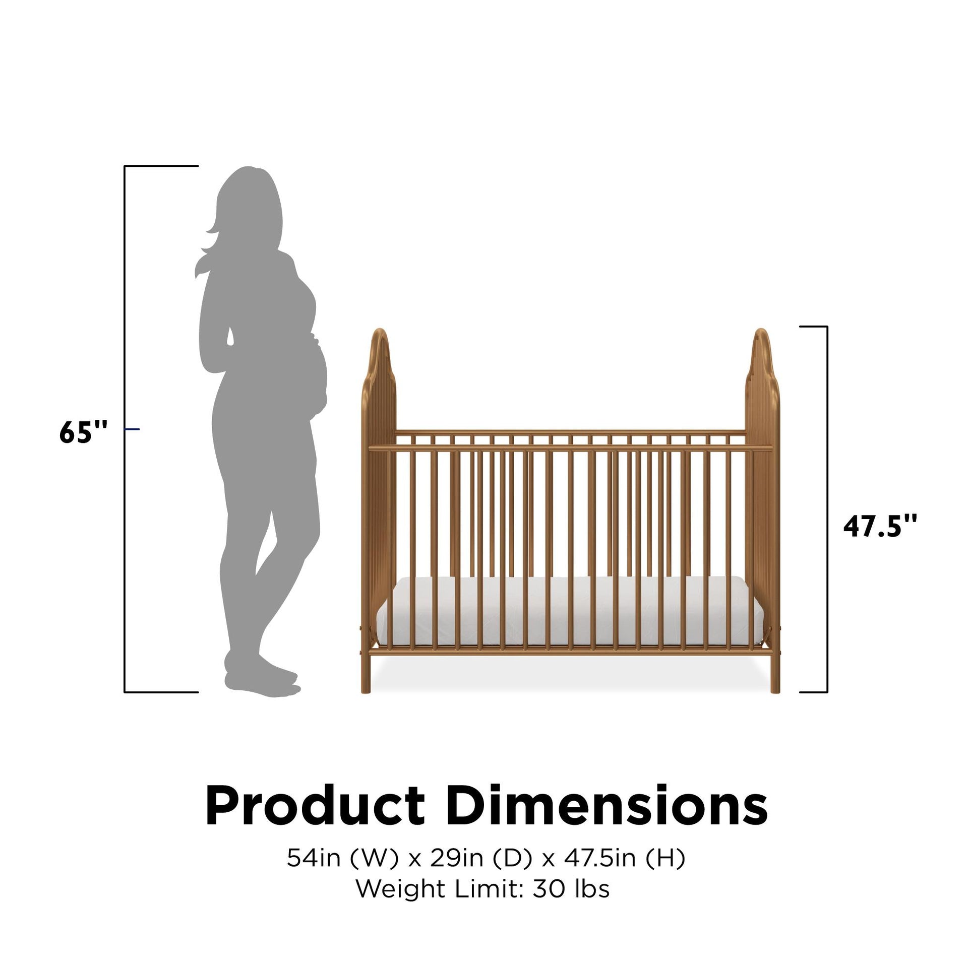 Little Seeds Lanley Metal Crib - Gold