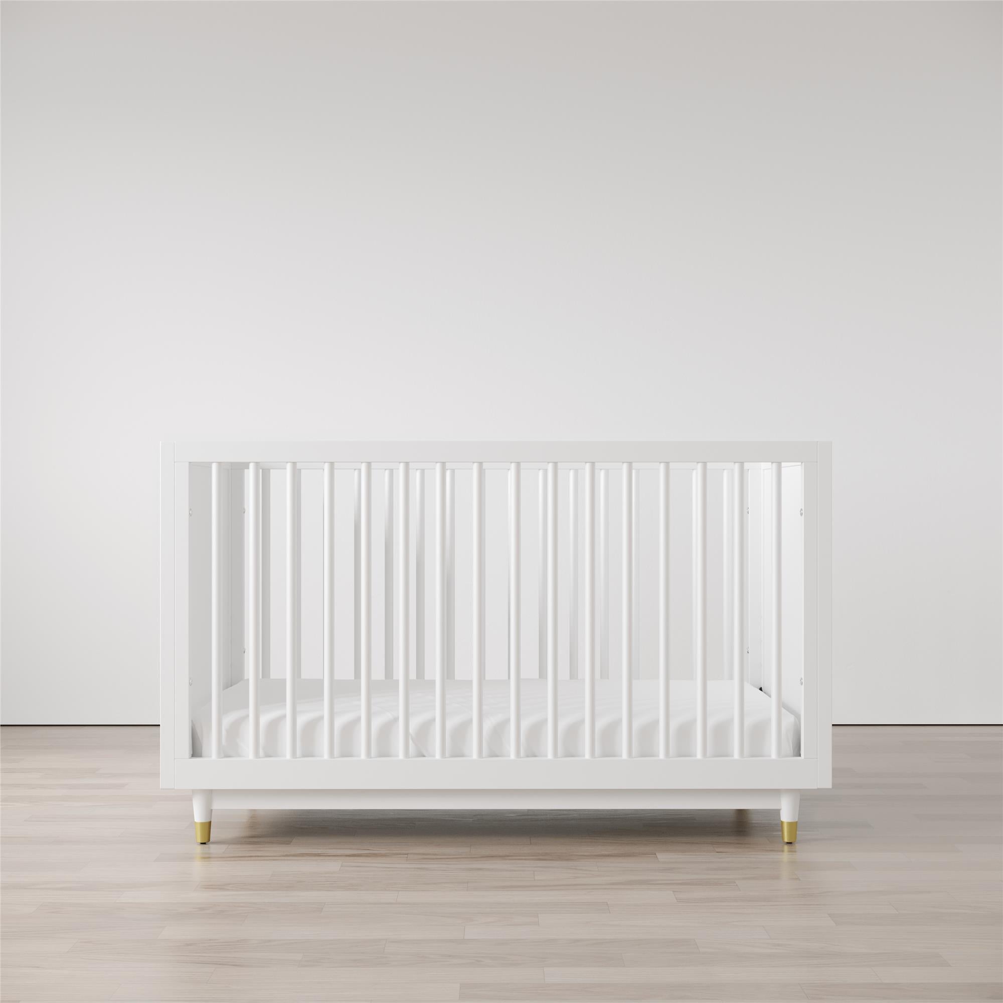 White crib deals with wood trim