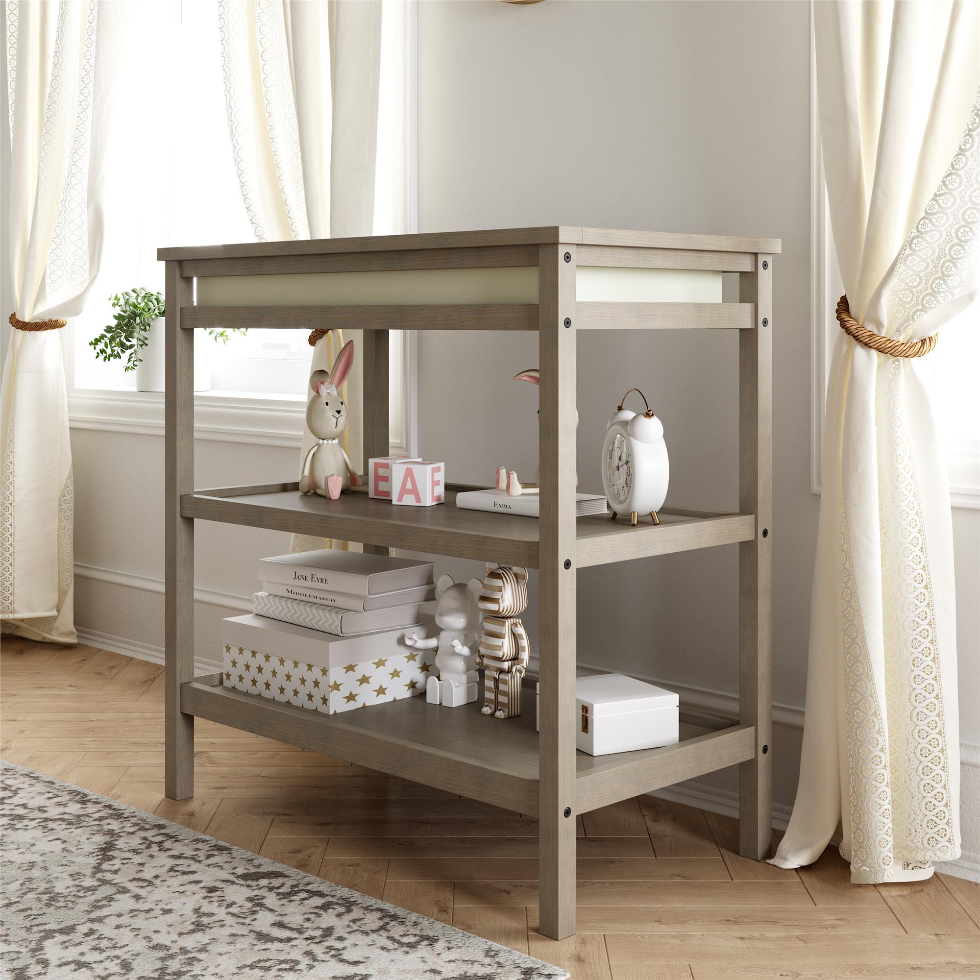 Gray baby changing clearance table