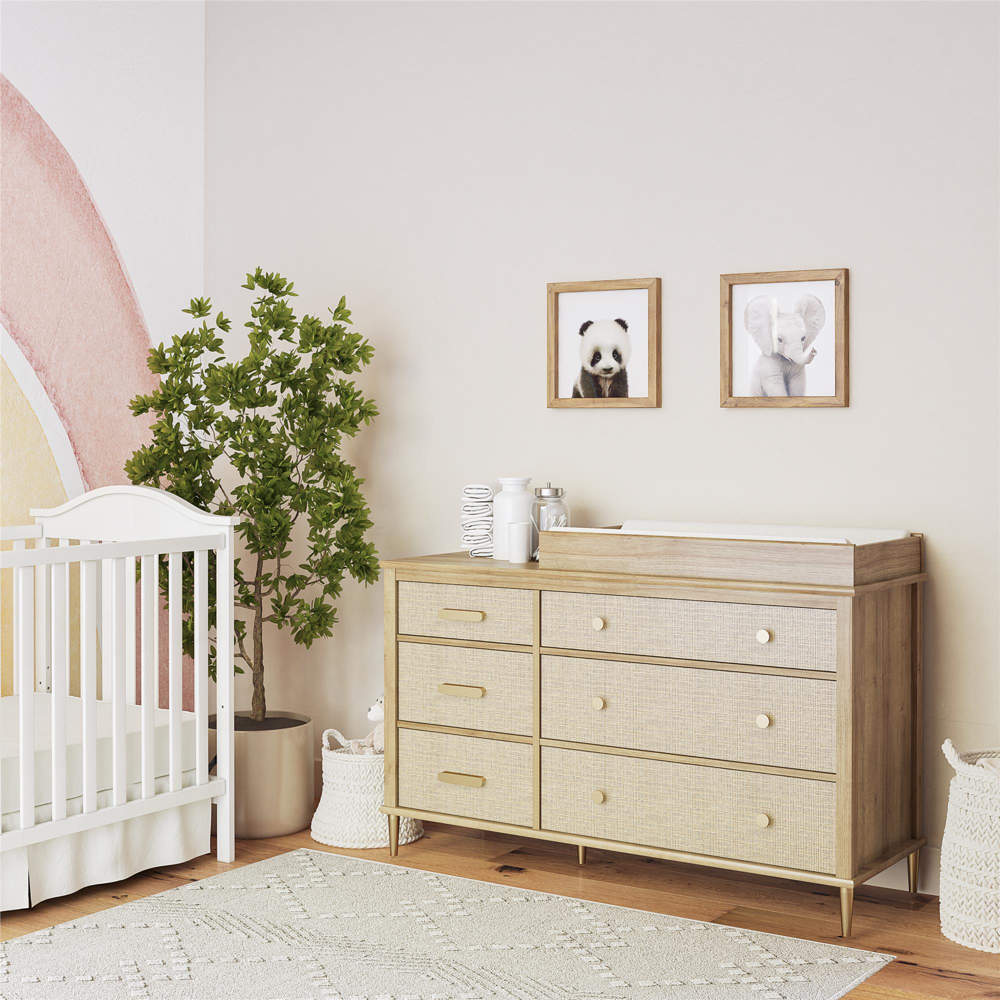 Dresser converted outlet to changing table