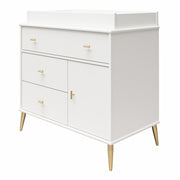 Valentina 3 Drawer/ 1 Door Convertible Dresser & Changing Table, White - White