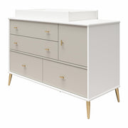 Valentina 4 Drawer/ 1 Door Convertible Dresser & Changing Table, White - White