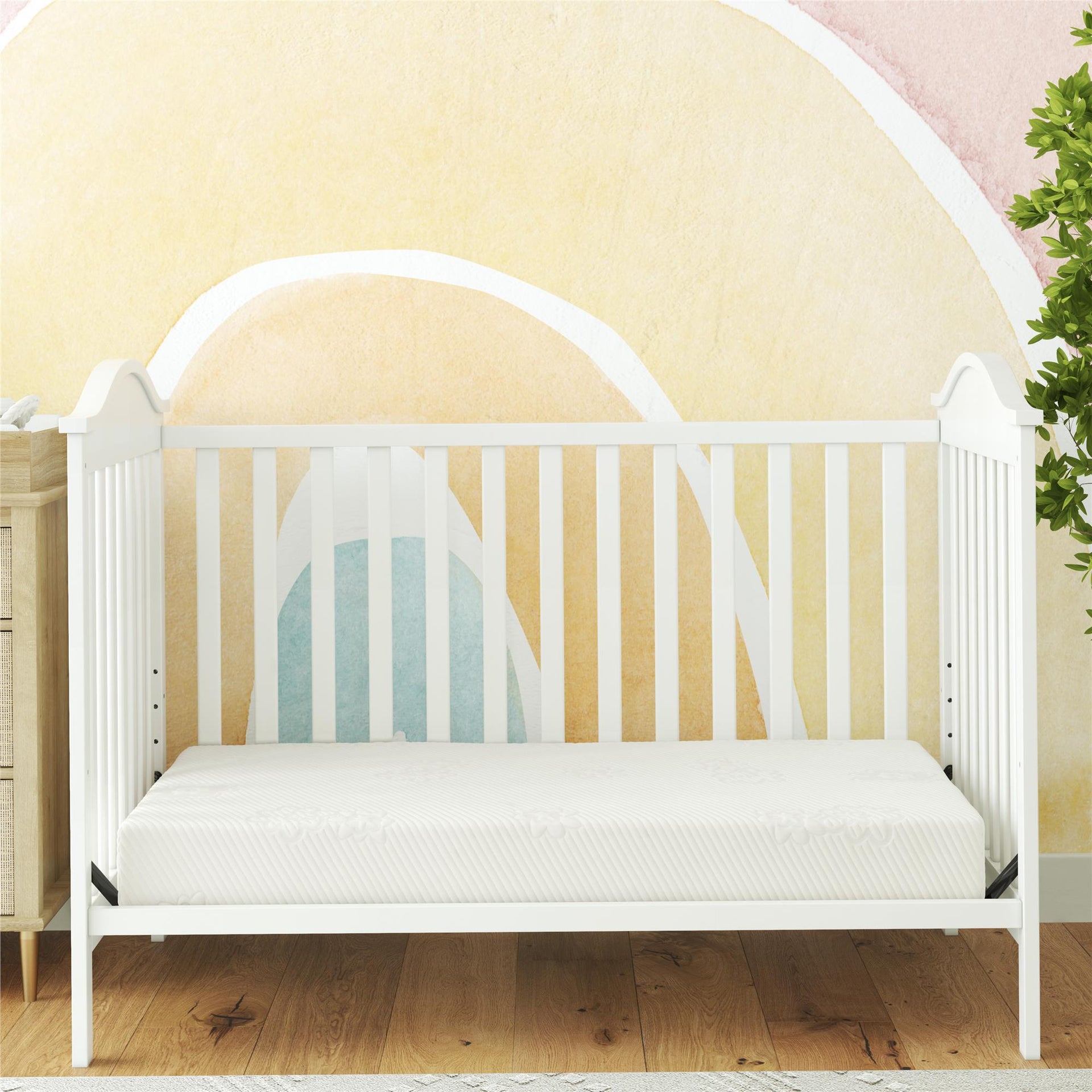 Little Seeds Golden Star Crib and Toddler Bed Mattress, White - White - Crib & Toddler Mattress