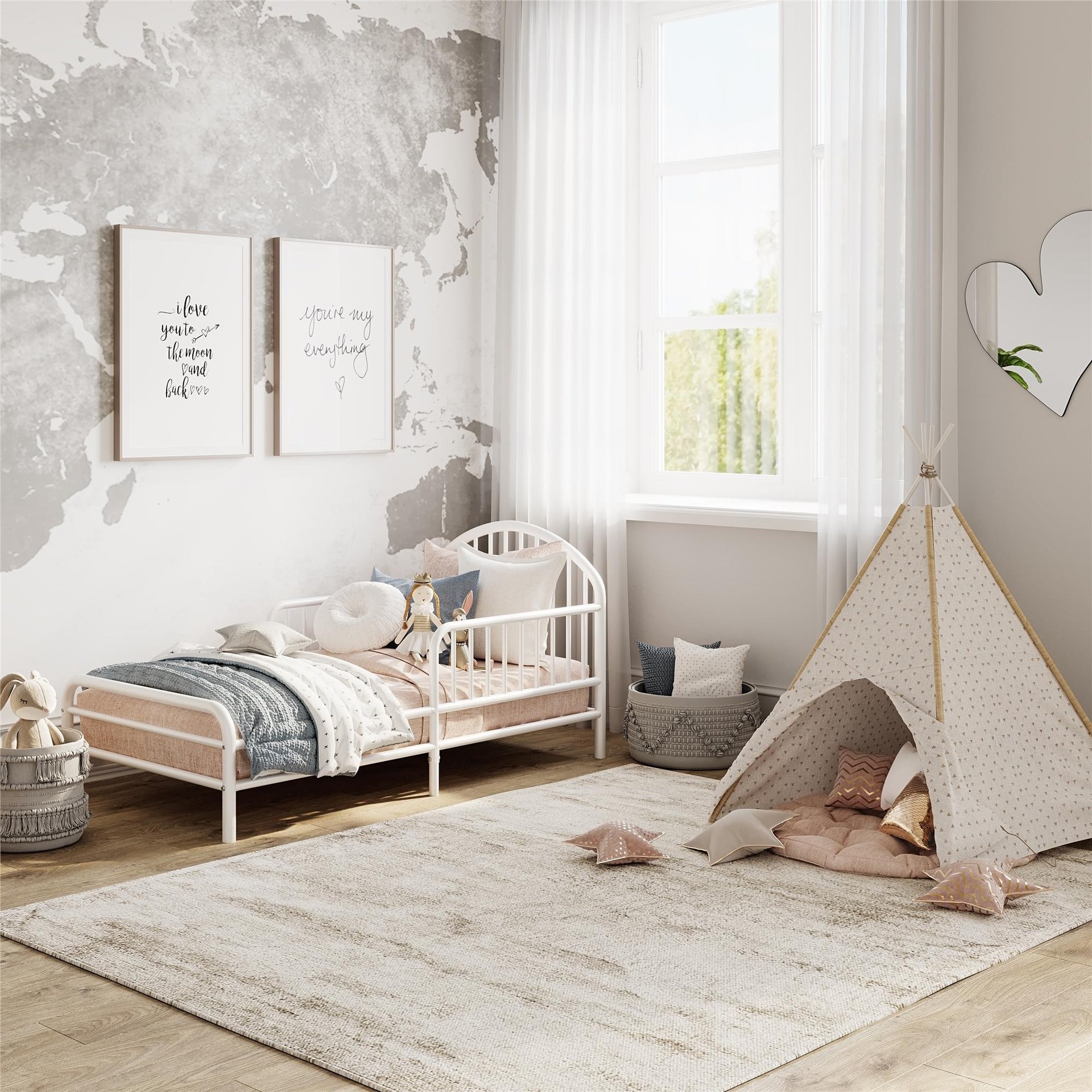 River Toddler Bed - Off White - Crib & Toddler Mattress