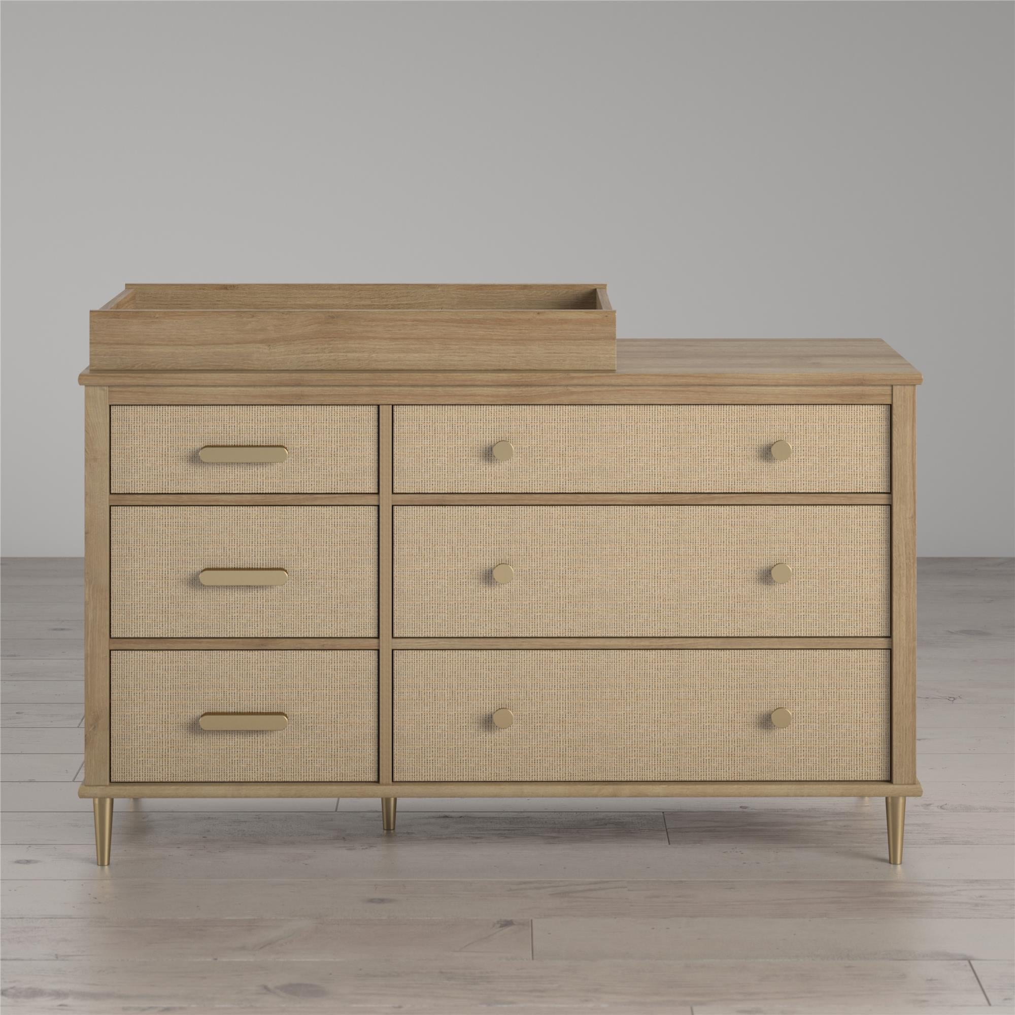 Shiloh Wide 6 Drawer Convertible Dresser Changing Table