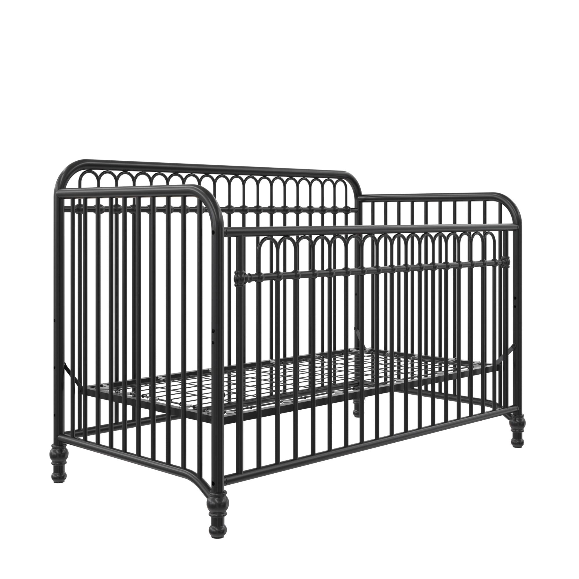 Black metal baby crib hotsell