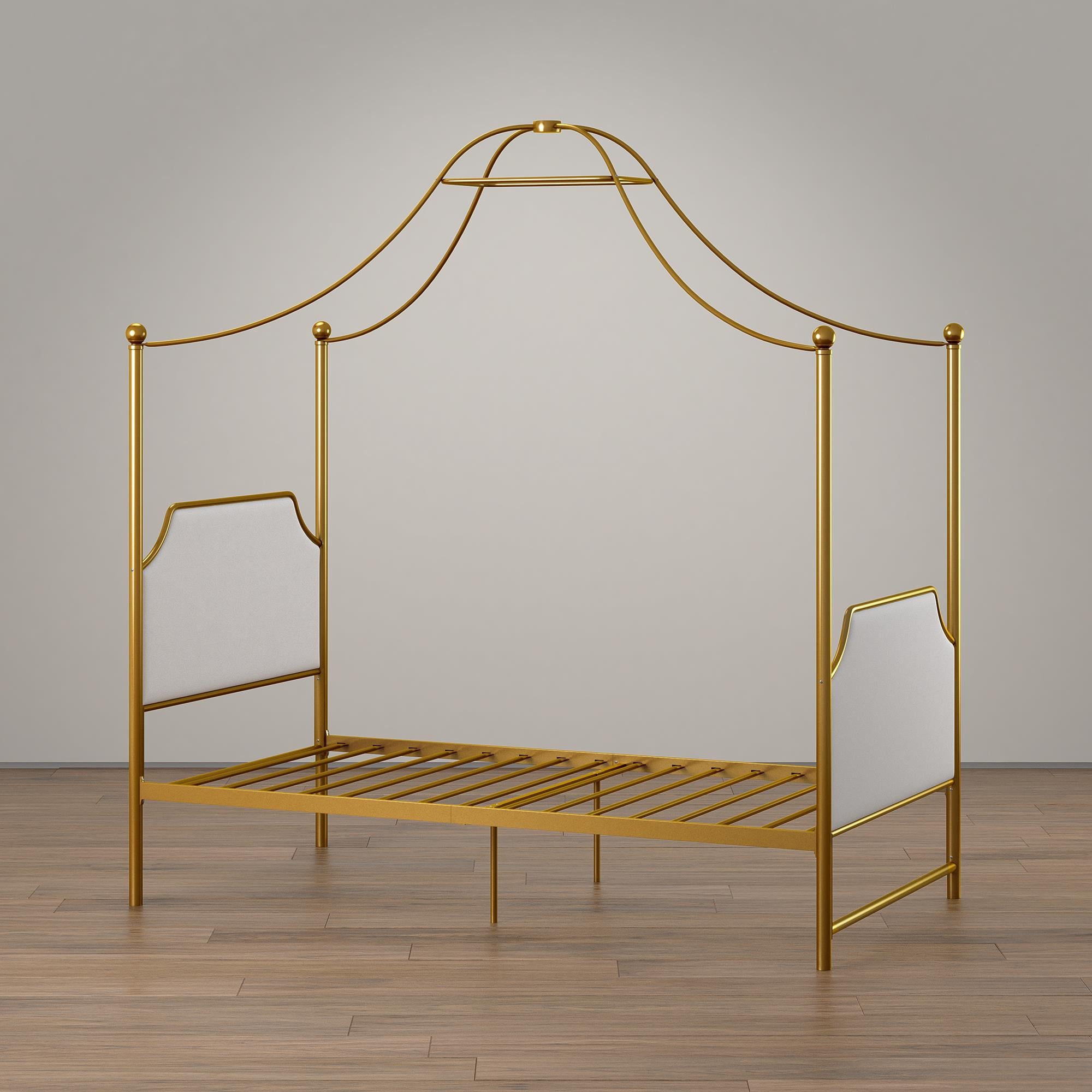 Gold twin outlet canopy bed