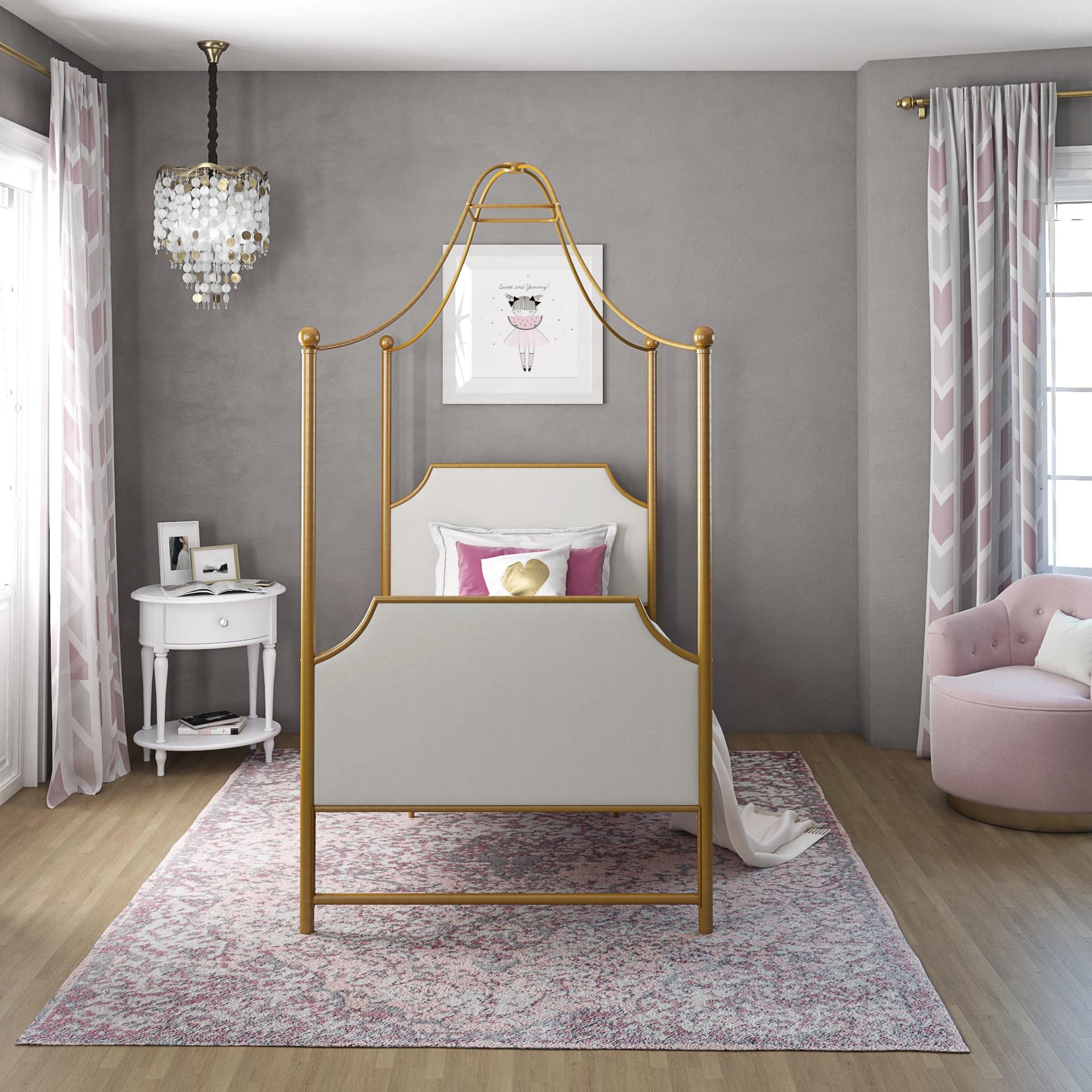 Little Seeds Monarch Hill Clementine Canopy Bed - Gold - Twin