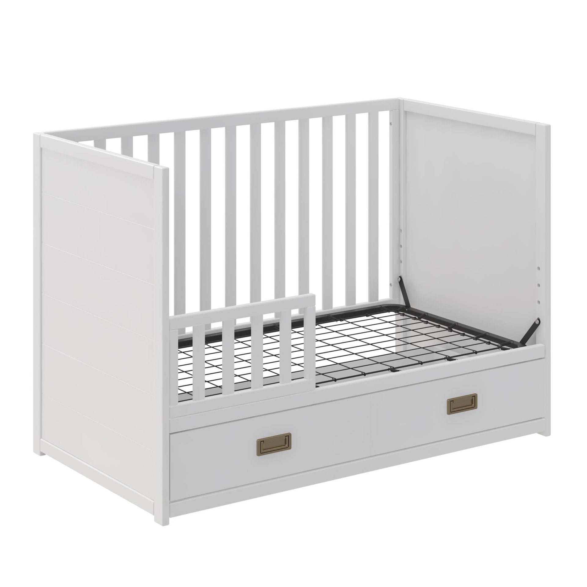 Little Seeds Haven 3-in-1 Convertible Storage Crib - White