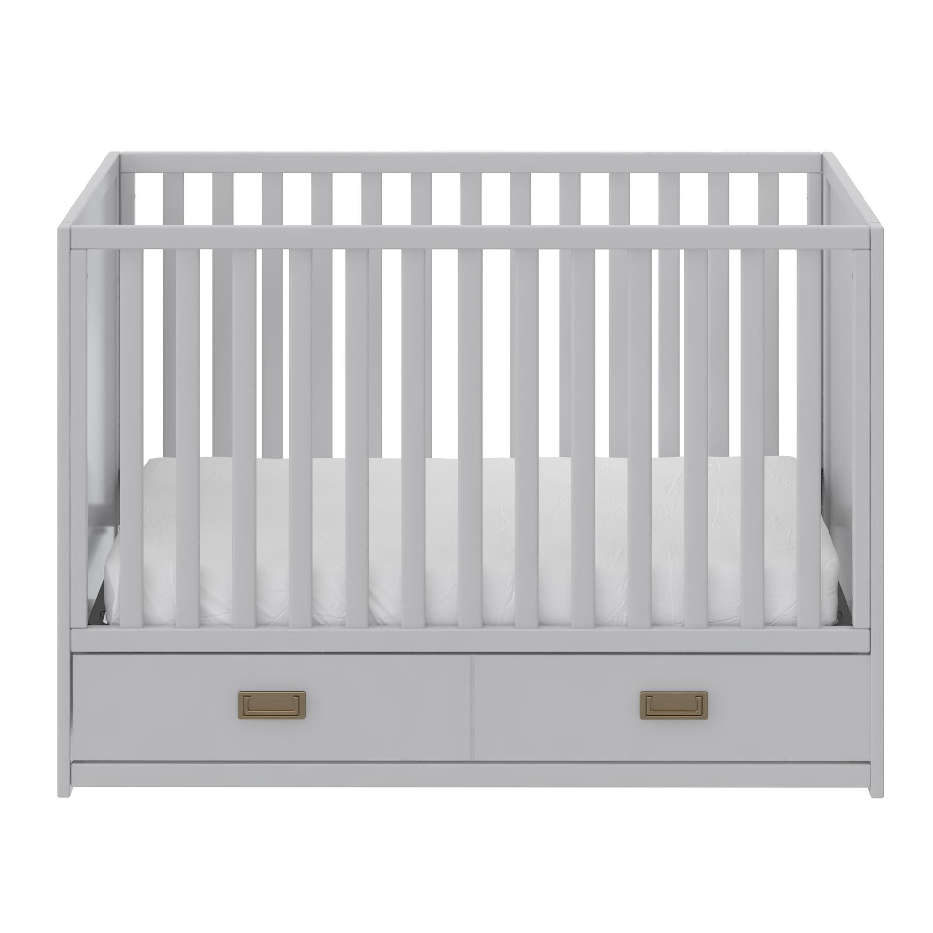 Little Seeds Haven 3-in-1 Convertible Storage Crib - Dove Gray