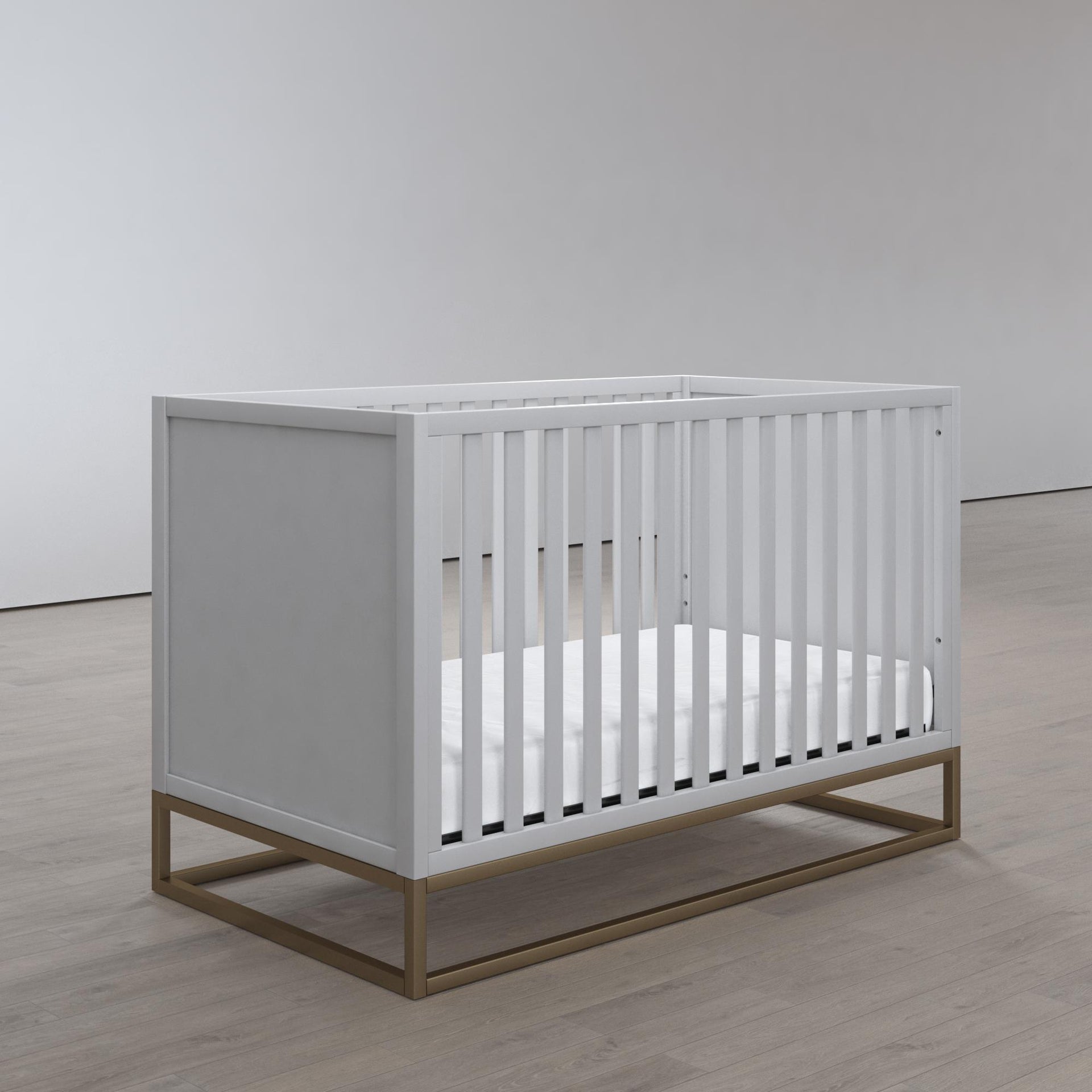 Little Seeds Haven 3 in 1 Metal Base Crib - White