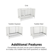 Little Seeds Crawford Curved Post 3-in-1 Crib - White