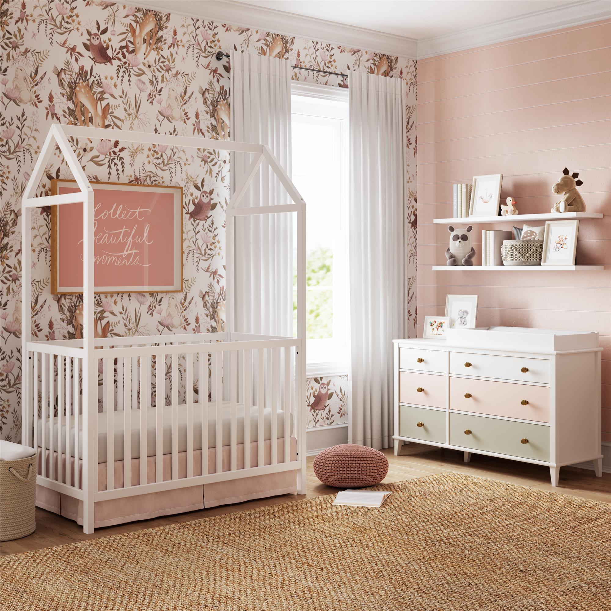 Canopy crib baby store girl