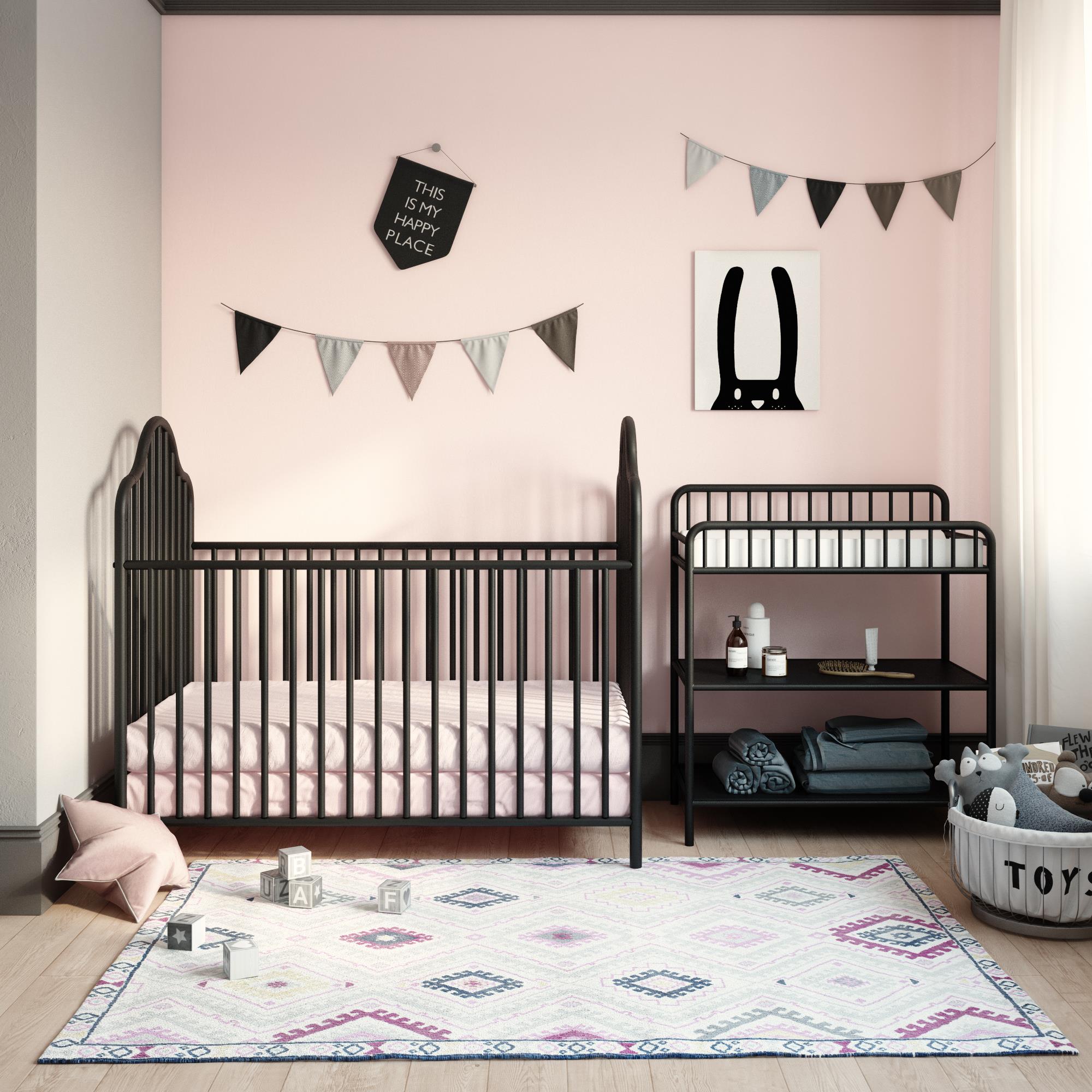 Metal on sale crib black