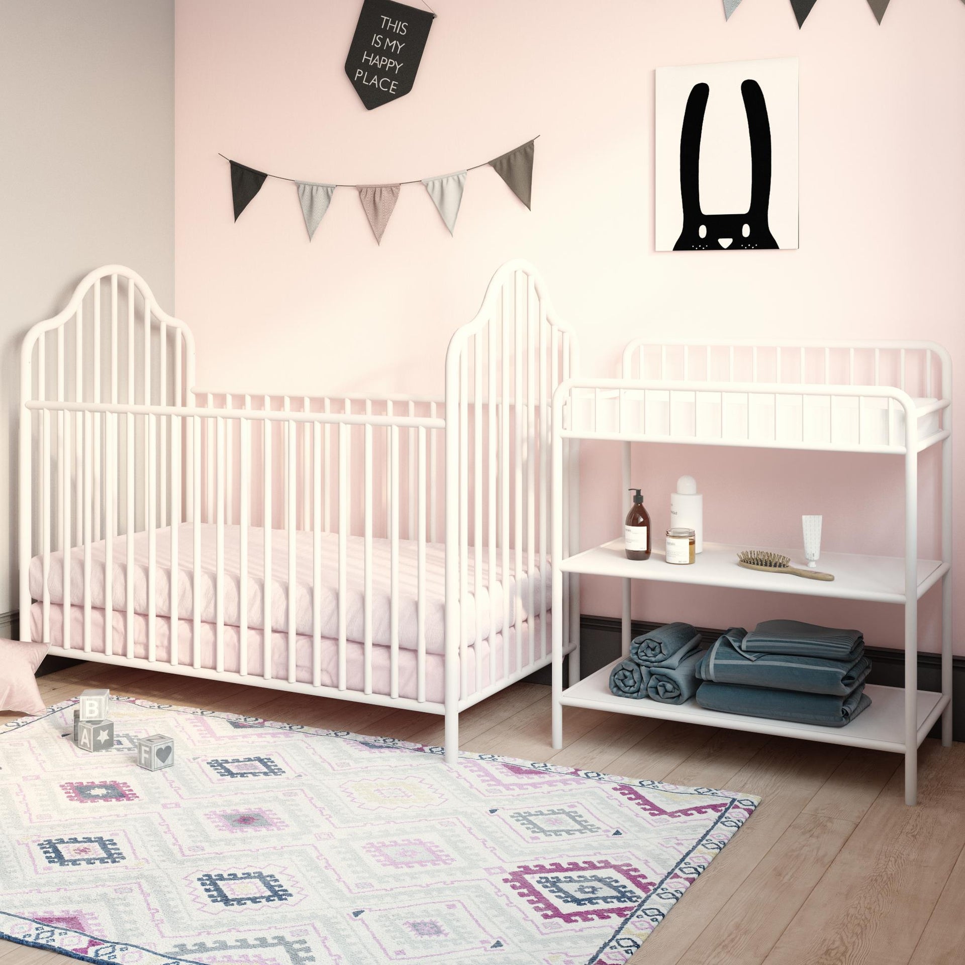 Little Seeds Lanley Metal Crib - White