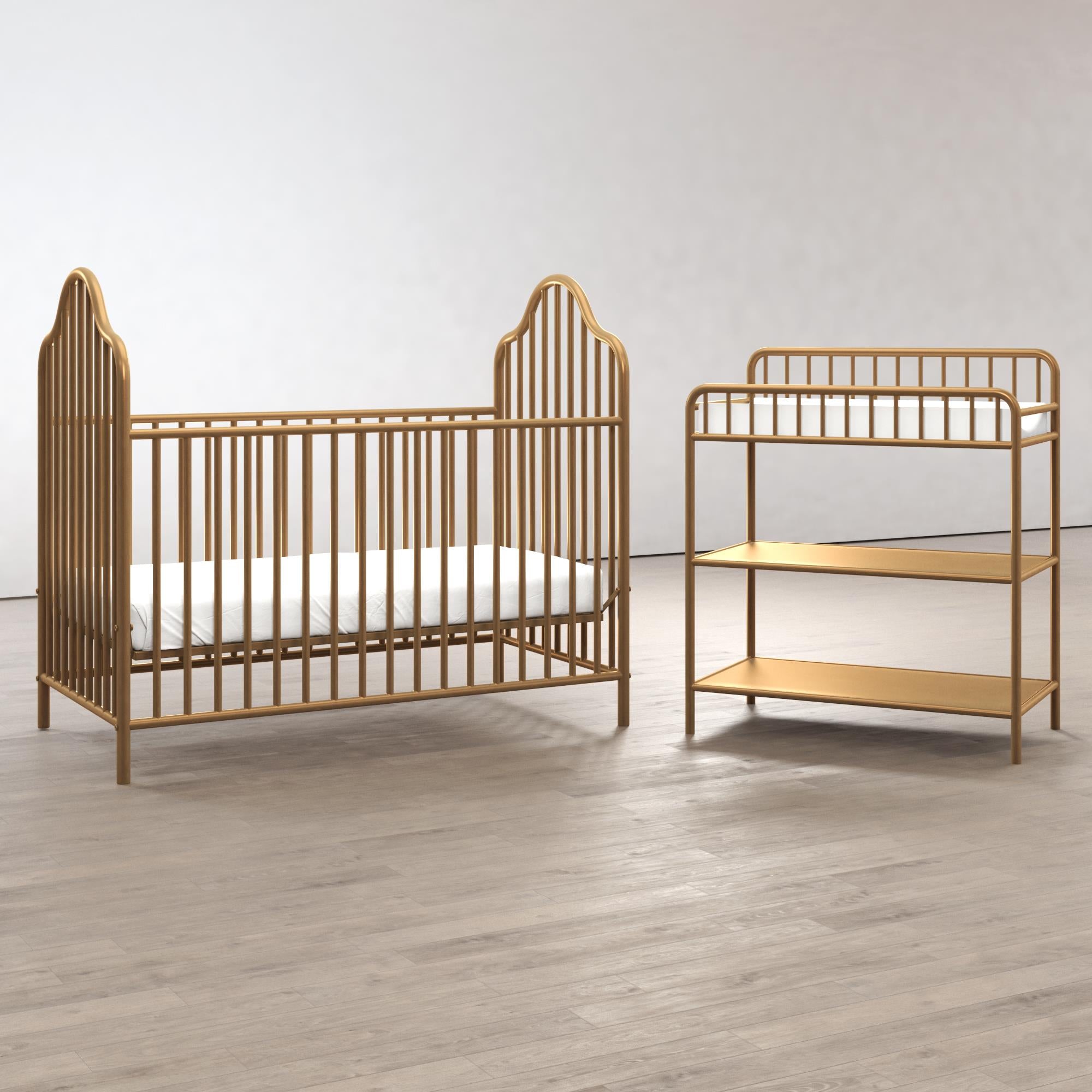 Gold iron crib best sale