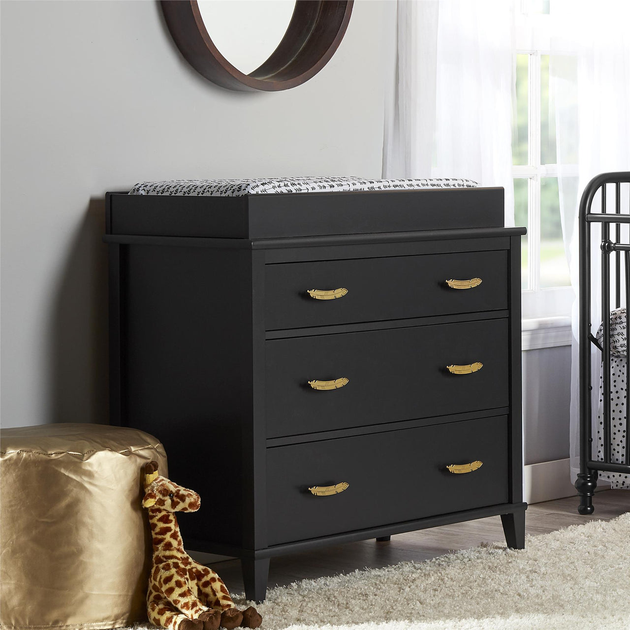 Monarch Hill Hawken 3 Drawer Changing Table - Black