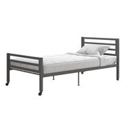 Little Seeds Birka Metal Bed with Casters - Gray - Twin