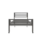 Little Seeds Birka Metal Bed with Casters - Gray - Twin