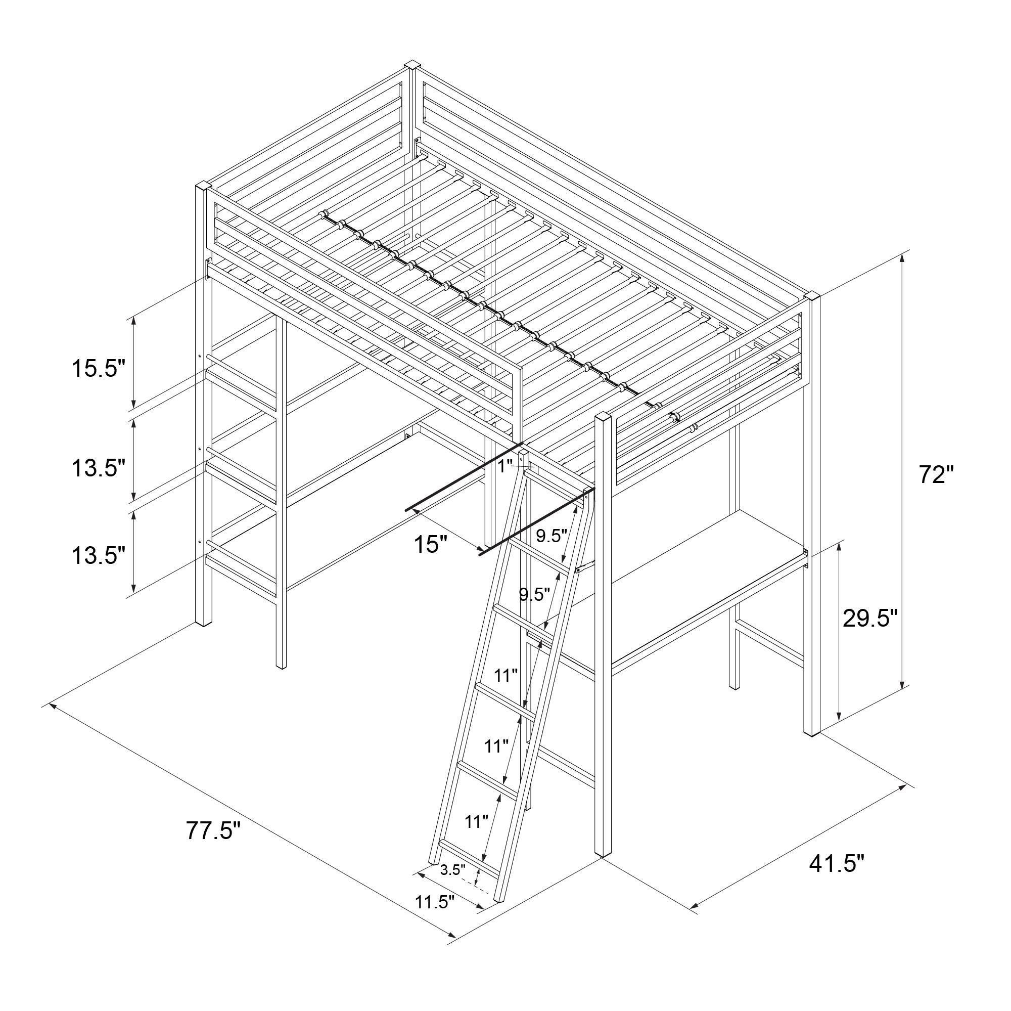 Loft deals bed drawing