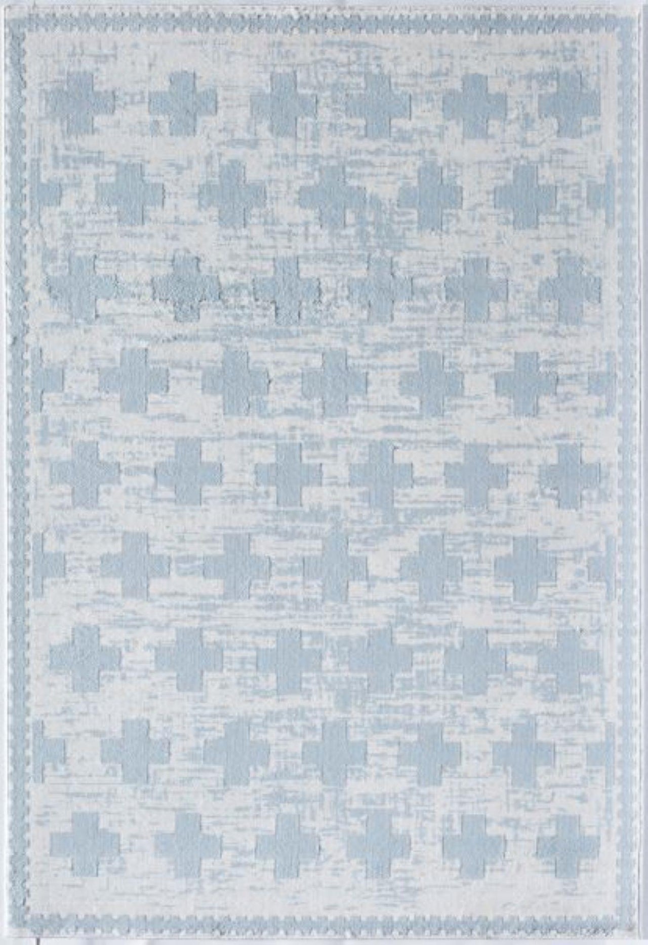 Little Seeds Serenity Impression Rug Wht/Lt Blue 5 x 7 - White/Blue