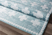 Little Seeds Serenity Impression Rug Teal Gray  8 x 10 - Gray