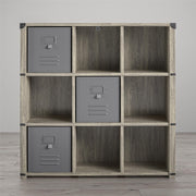Nova 9 Cube Storage Bookcase - Gray Oak