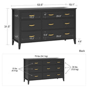 Monarch Hill Hawken 6 Drawer Dresser - Black