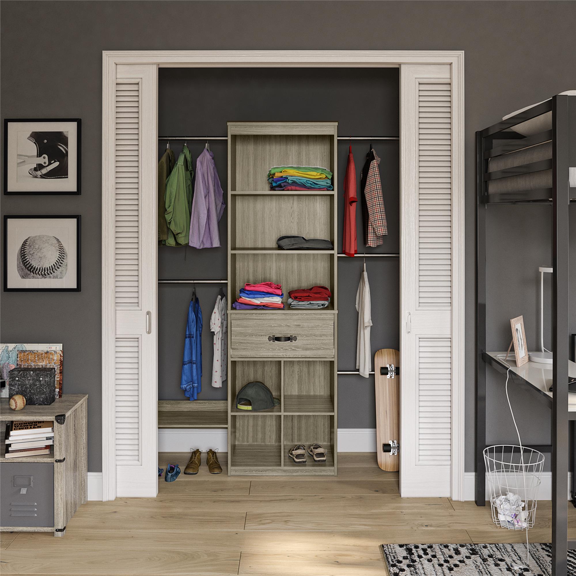 Choco closet◎　1120 Shop Origin 21 Edda 6-ft Wood Closet with Wood Drawers and