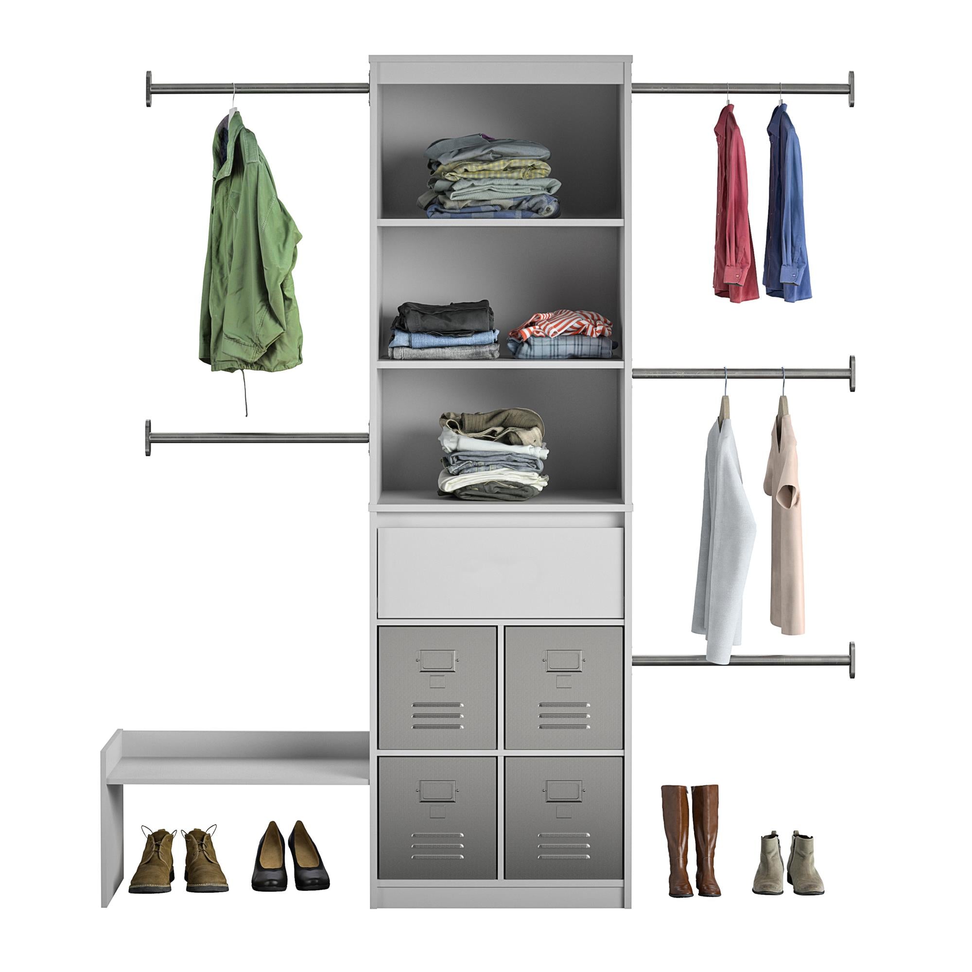Easy Track 4-ft to 8-ft W x 6-ft H Truffle Solid Shelving