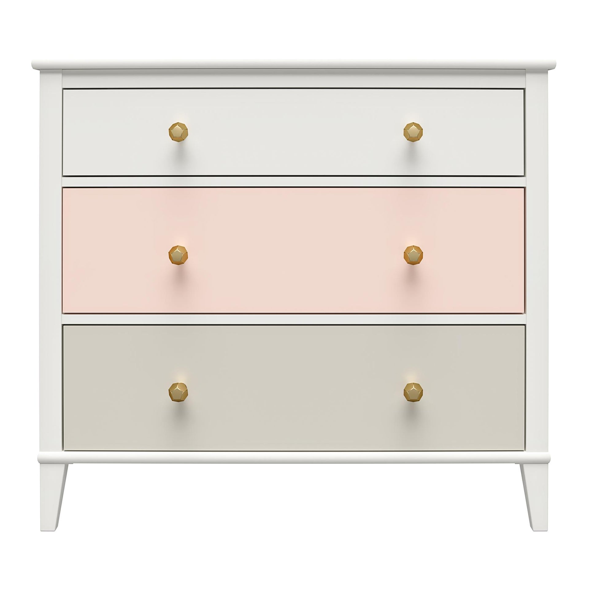 Monarch Hill Poppy White 3 Drawer Dresser - Peach