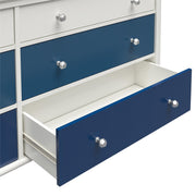 Monarch Hill Poppy White 6 Drawer Dresser - Blue