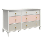 Monarch Hill Poppy White 6 Drawer Dresser - Peach