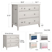 Monarch Hill Poppy White 3 Drawer Dresser - Blue