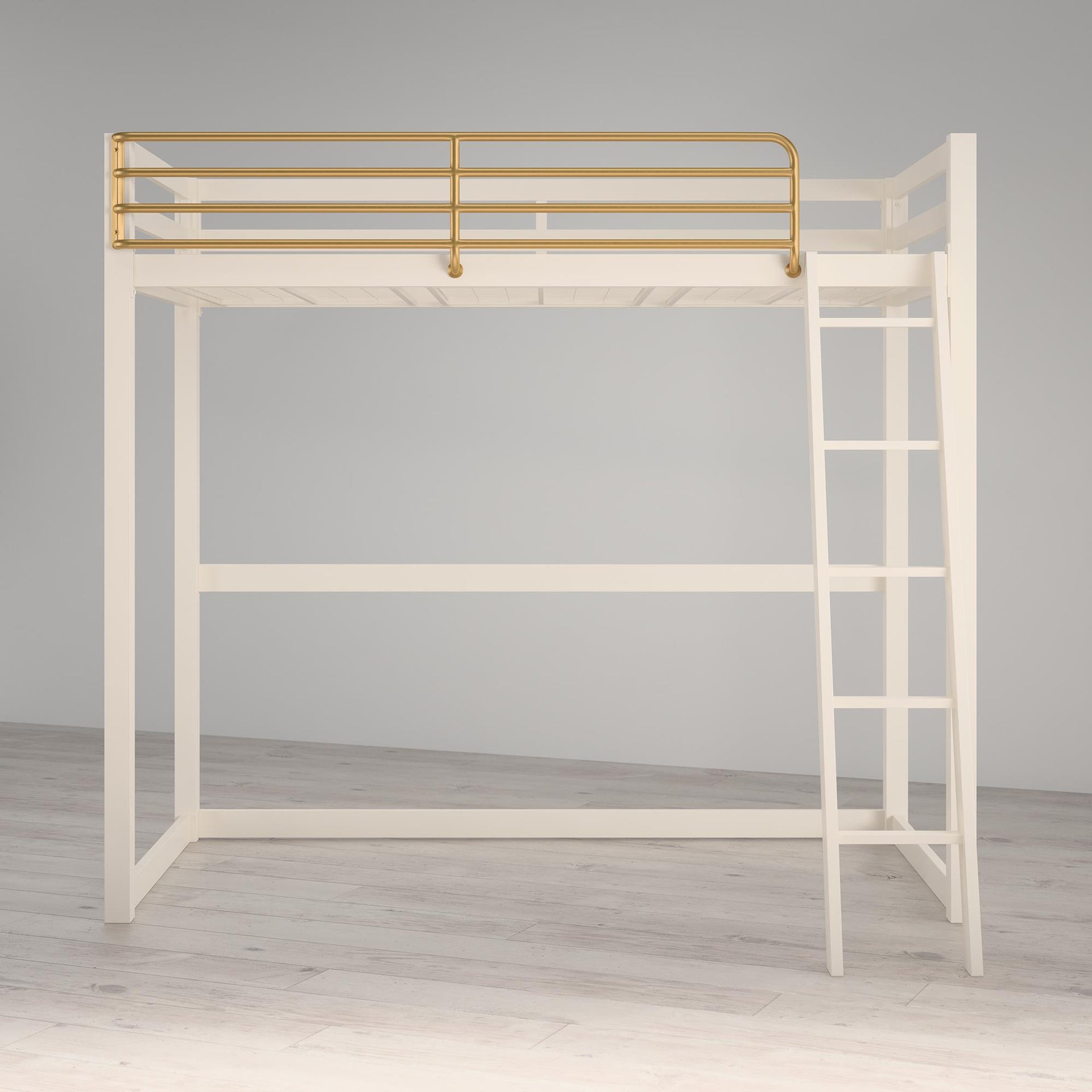 Little Seeds Monarch Hill Haven Metal Loft Bed - White - Twin