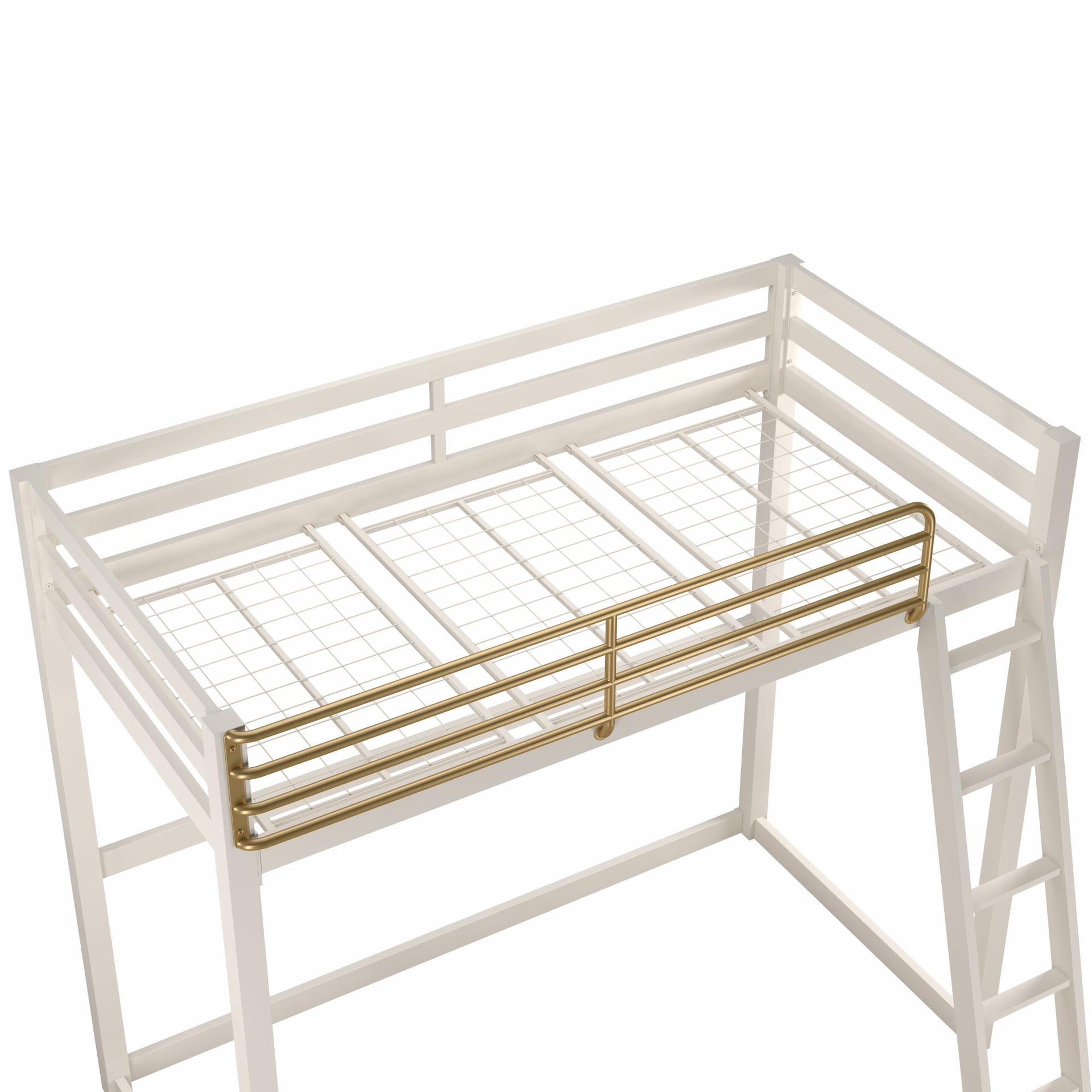 Little Seeds Monarch Hill Haven Metal Loft Bed - White - Twin