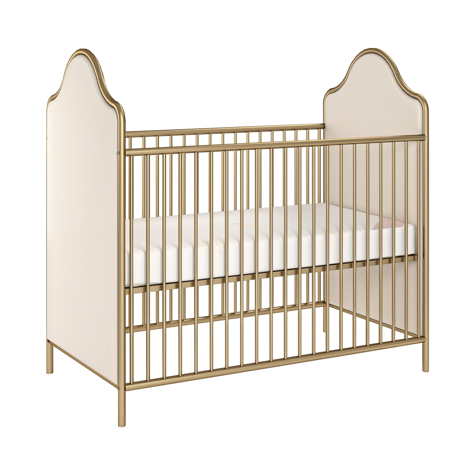 Upholstered store baby crib