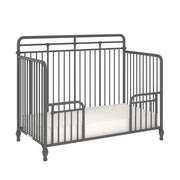 Monarch Hill Hawken 3 in 1 Convertible Metal Crib - Graphite Grey
