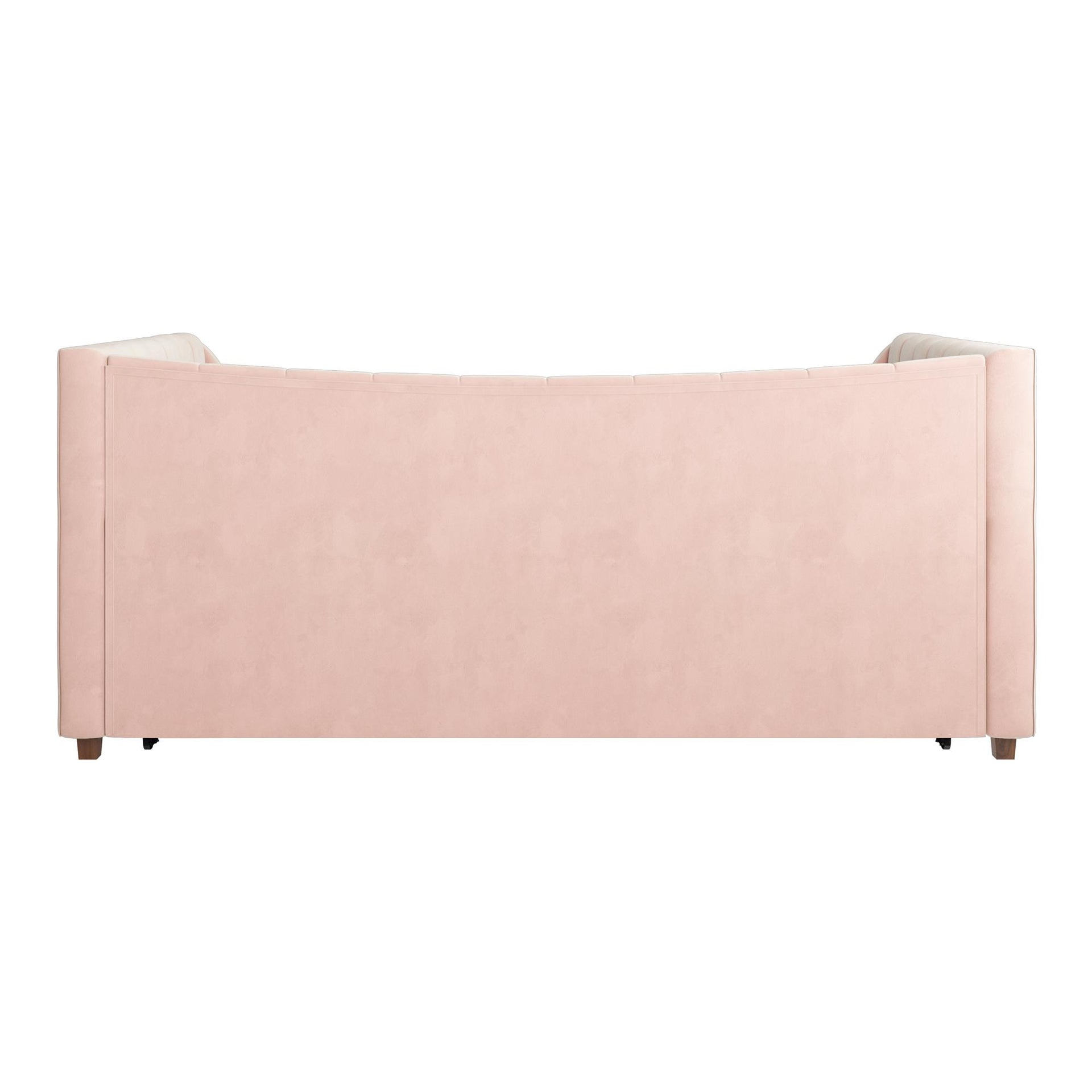 Little Seeds Valentina Upholstered Daybed with Trundle - Pink - Twin